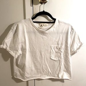 Urban Outfitters Cropped White T-Shirt - Small